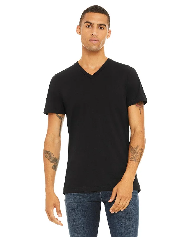 Bella+Canvas Unisex V-Neck T-Shirt | Black Nylon Fabric Polyester Fabric Spandex Fabric