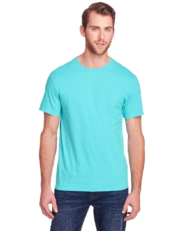 Fruit of the Loom Adult ICONIC T-Shirt | Scuba Blue Cashmere Blend Cotton Blend Poly Blend