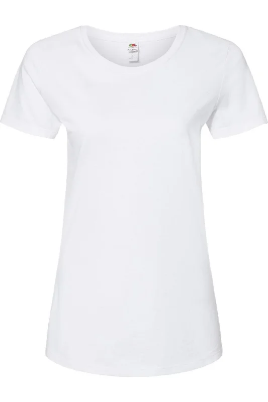 Fruit of the Loom Women´s Iconic T-Shirt Notch Collar Peter Pan Collar Cowl Neck