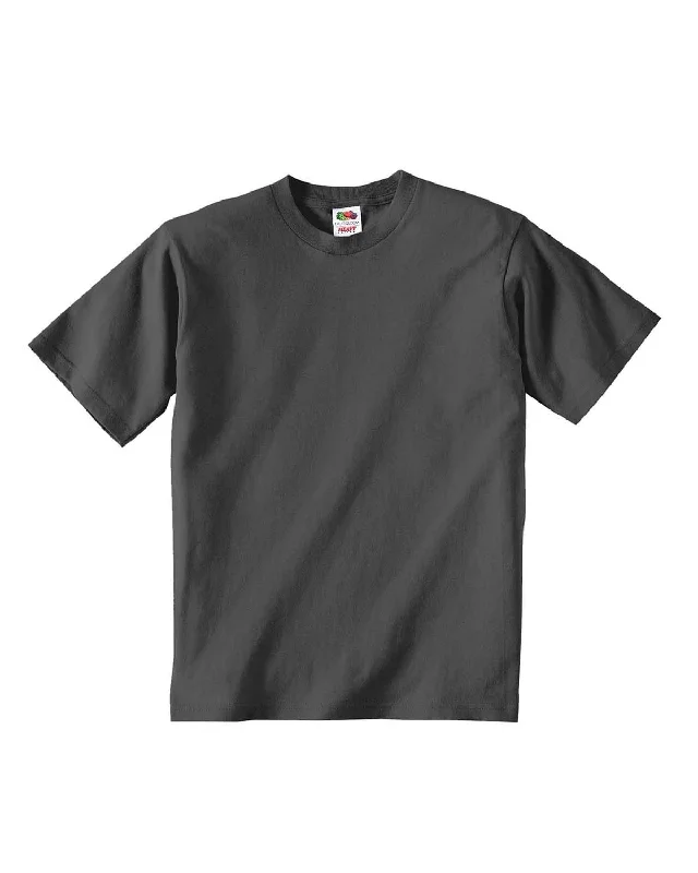 Fruit of the Loom Youth T-Shirt | Charcoal Grey Jersey Fabric Tulle Fabric Batik Fabric