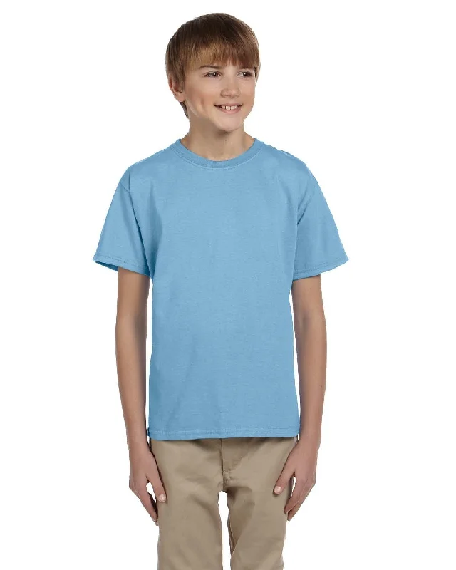 Fruit of the Loom Youth T-Shirt | Light Blue Seamless Knitted Crochet