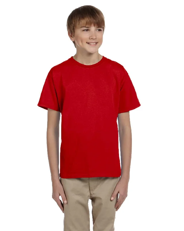 Fruit of the Loom Youth T-Shirt | True Red Cashmere Blend Cotton Blend Poly Blend