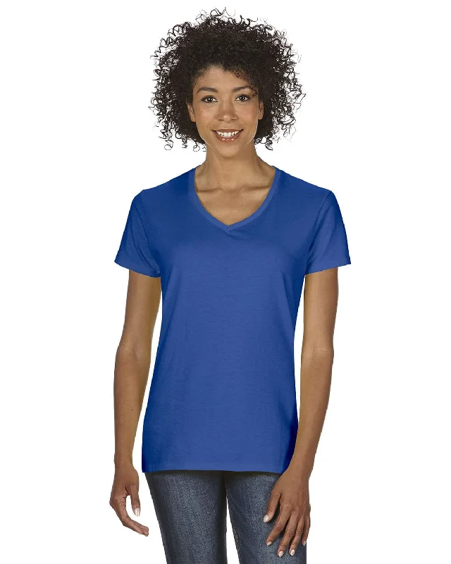 Gildan Ladies Heavy Cotton 5.3 oz. V-Neck T-Shirt | Royal Elegant Classic Vintage