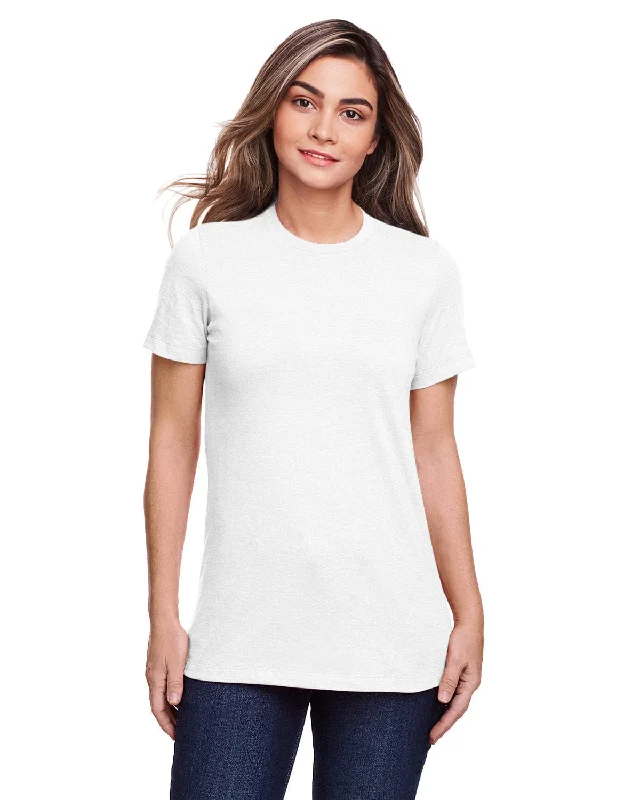 Gildan Ladies Softstyle CVC T-Shirt | White Rayon Velvet Corduroy