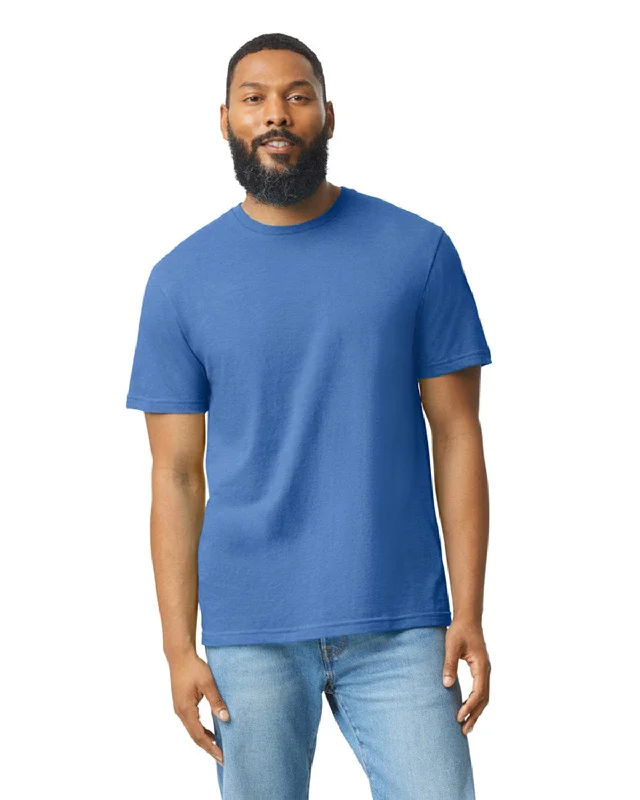 Gildan Mens Softstyle CVC T-Shirt | Royal Mist Knit Fabric Woven Fabric Fleece Fabric