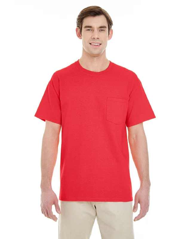 Gildan Pocket T-Shirt | Red Chenille Blend Fleece Blend Nylon Blend