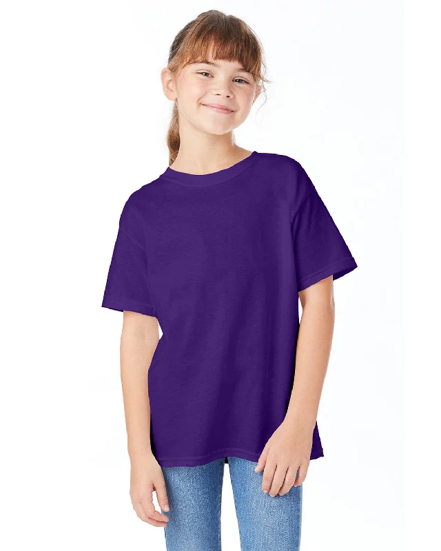 Hanes Youth ComfortSoft T-Shirt | Athletic Purple Elasticated Padded Insulated