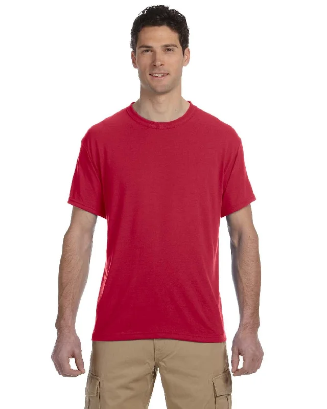 Jerzees 100% Polyester Crewneck T-Shirt | True Red Hooded Caped Shawl Collar