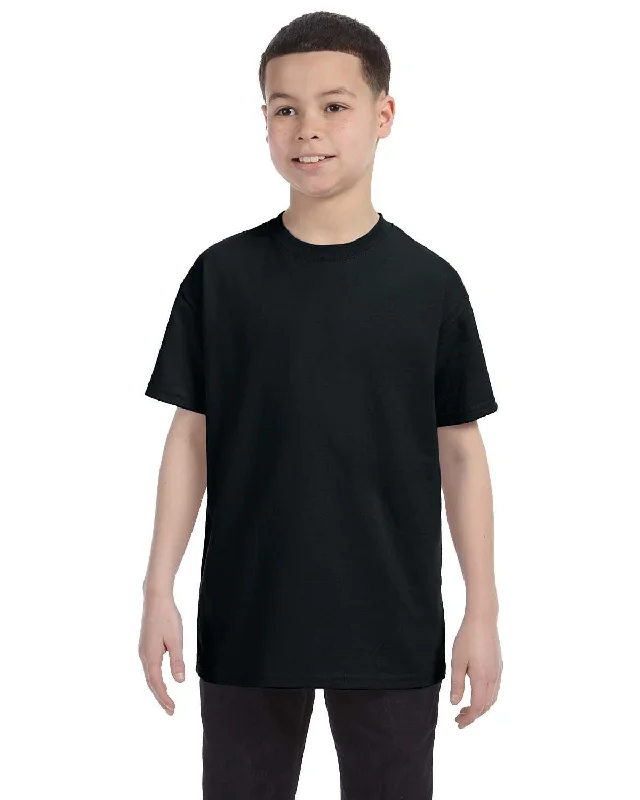 Jerzees Youth Heavyweight 50/50 T-Shirt | Black Hooded Caped Shawl Collar