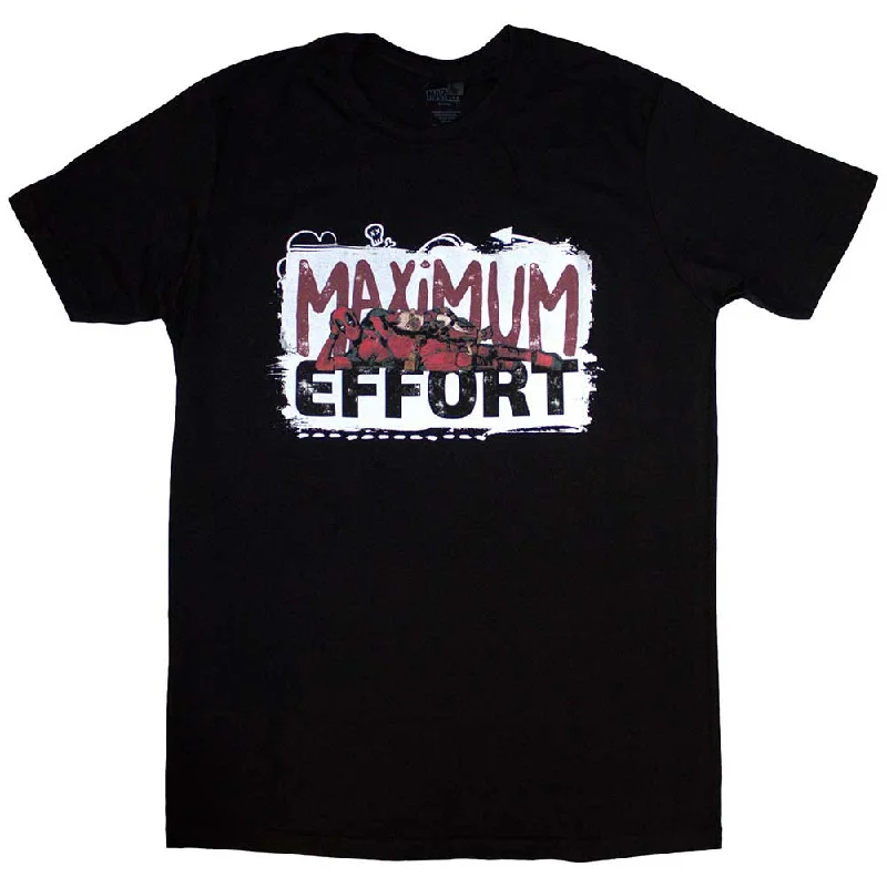 Marvel Comics | Official Band T-Shirt | Deadpool Maximum Effort Handmade Hand-knitted Hand-woven