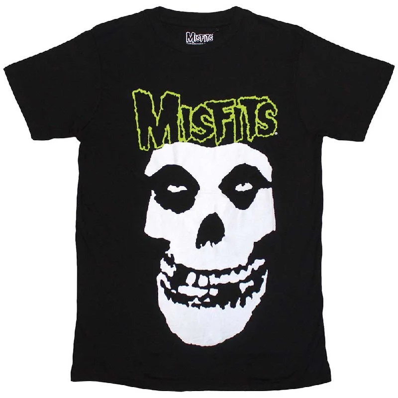 Misfits | Official Band T-Shirt | Skull & Logo Basic T-Shirt Crew Neck Short Sleeve