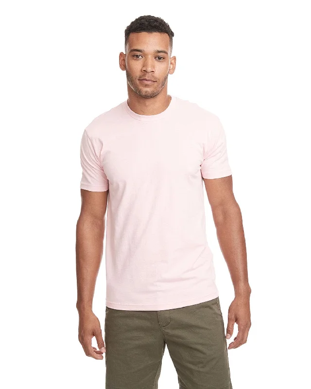 Next Level Unisex Short Sleeve T-Shirt | Light Pink Front Pockets Side Pockets Patch Pockets