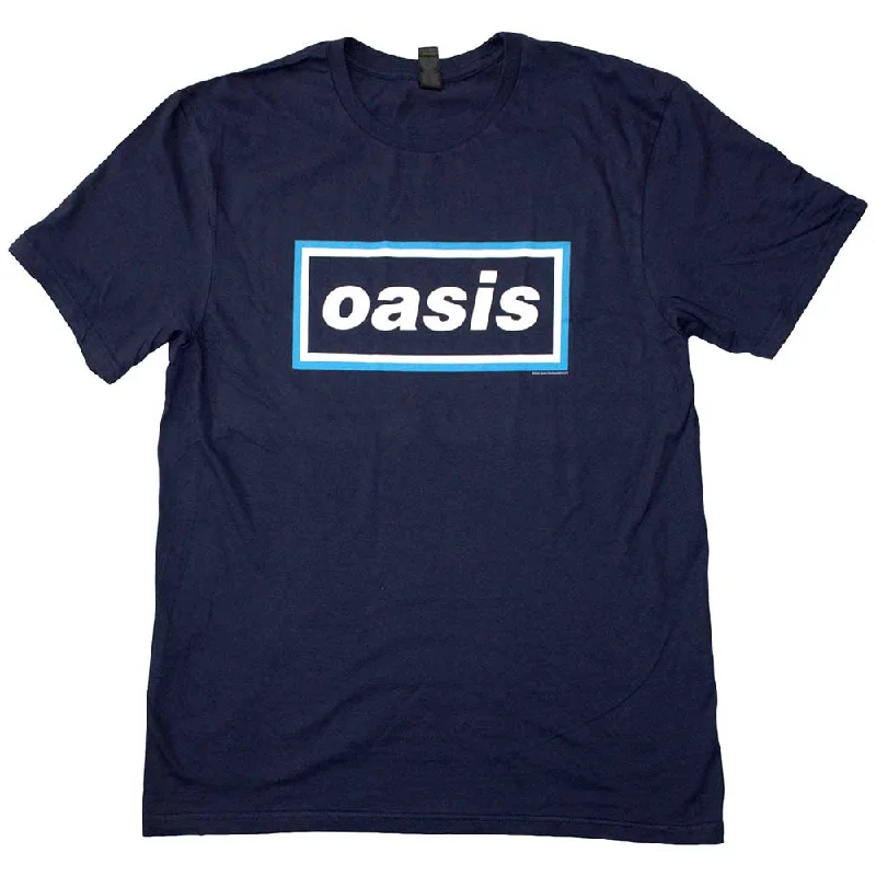 Oasis | Official Band T-Shirt | Maine Road Event Logo (Back Print) Collared Crew Neck Turtle Neck