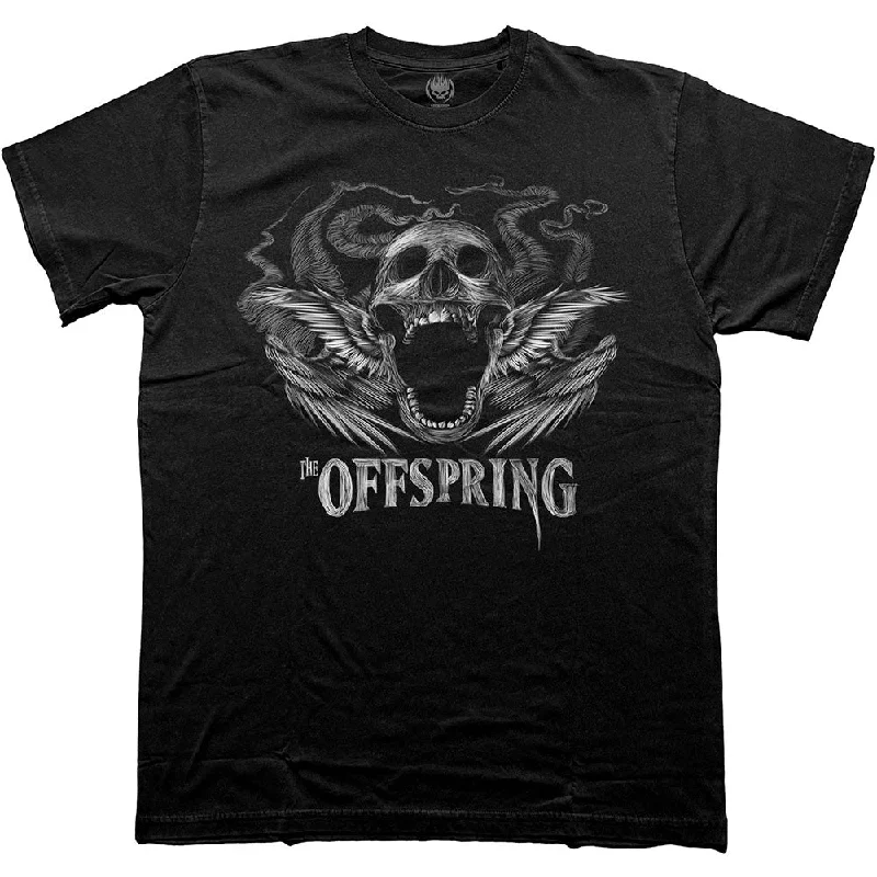 The Offspring | Official Band T-Shirt | Feathered Winged Skull Embroidered Appliqued Beaded