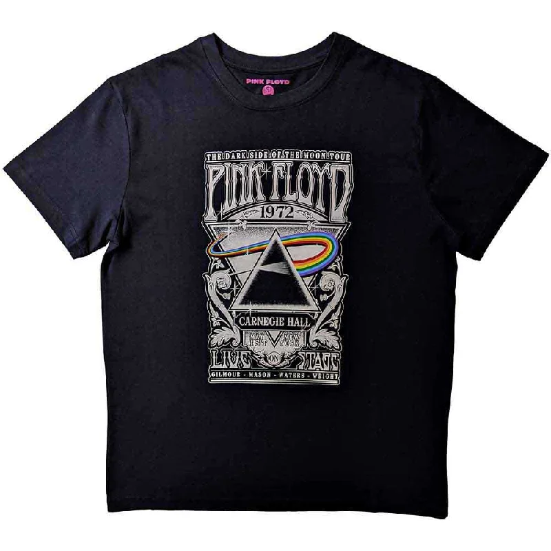 Pink Floyd | Official Kids Band T-Shirt | Carnegie Hall Poster Striped Floral Plaid