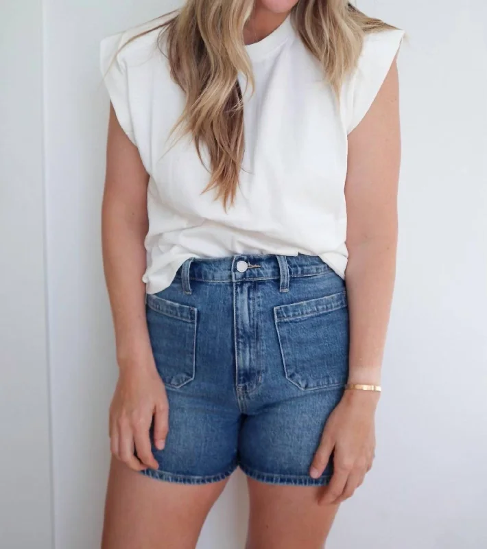 Rebecca Solid Ribbed Cotton Tee In White V-Neck T-Shirt Long Sleeve Cotton