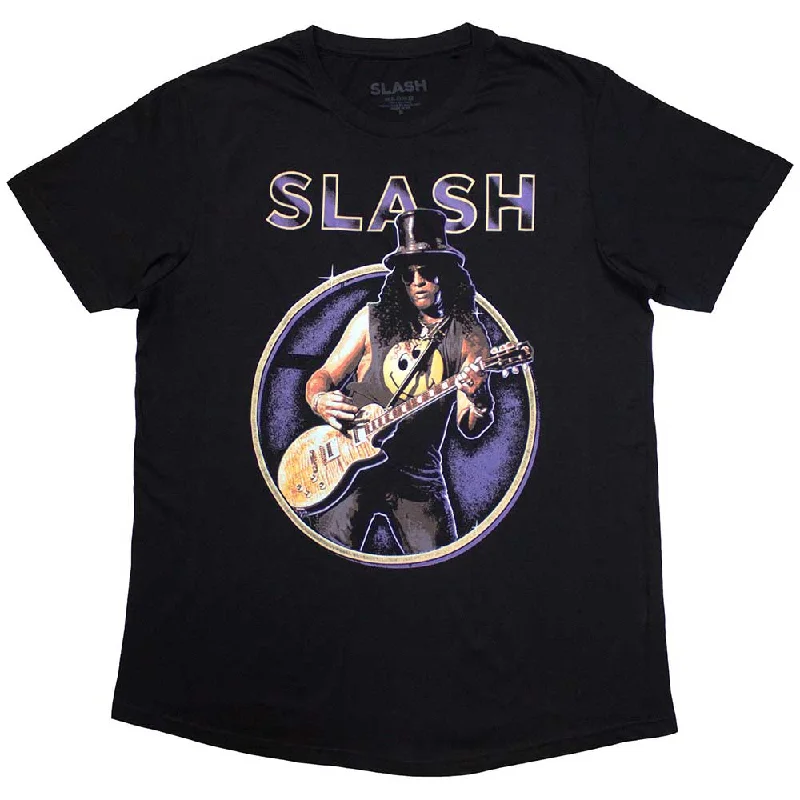 Slash | Official Band T-Shirt | Purple Circle Plaid T-Shirt Polka Dot Checkered