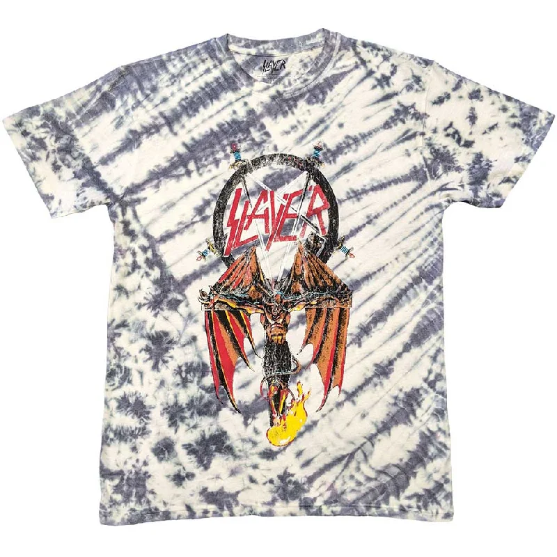 Slayer | Official Band T-Shirt | Winged Crucifix (Wash Collection) Sequined Glittery Shiny