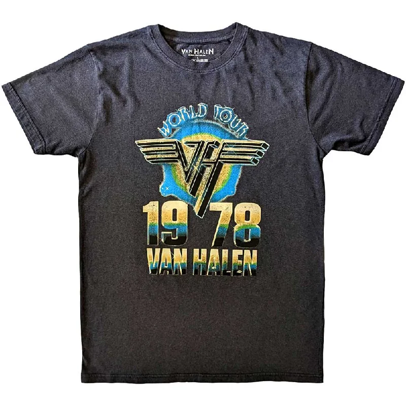 Van Halen | Official Band T-Shirt | World Tour '78 Faux Fur Fabric Real Fur Fabric Shearling Fabric