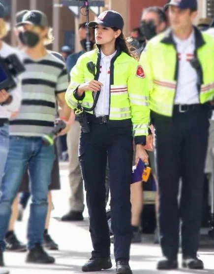Ambulance 2022 Eiza Gonzalez Jacket Basic T-Shirt Crew Neck Short Sleeve