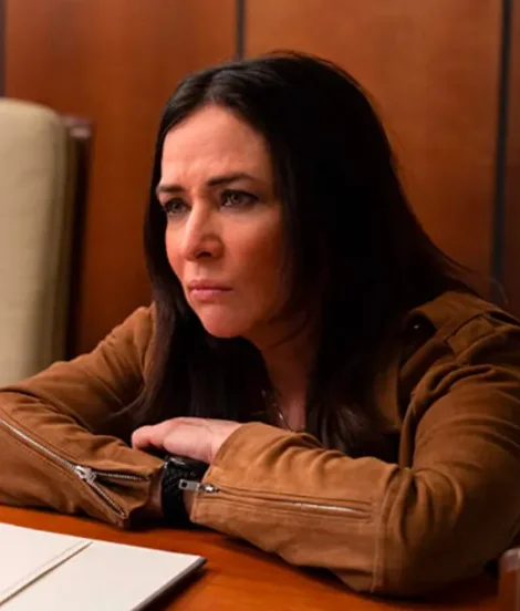 Better Things S05 Pamela Adlon Suede Jacket Print Jacquard Patchwork