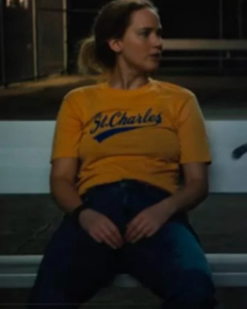 Causeway 2022 Jennifer Lawrence Yellow T-Shirt Anti-Pilling Machine Wash Handmade