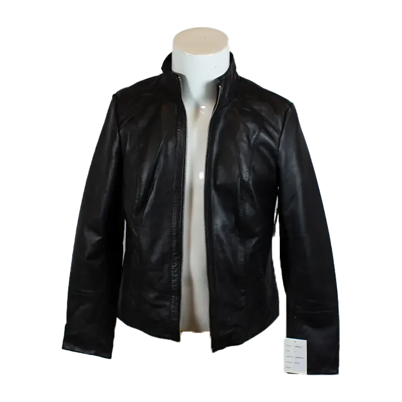 BOL Women's Classic Leather Jacket Mesh Blend Leather Blend Suede Blend