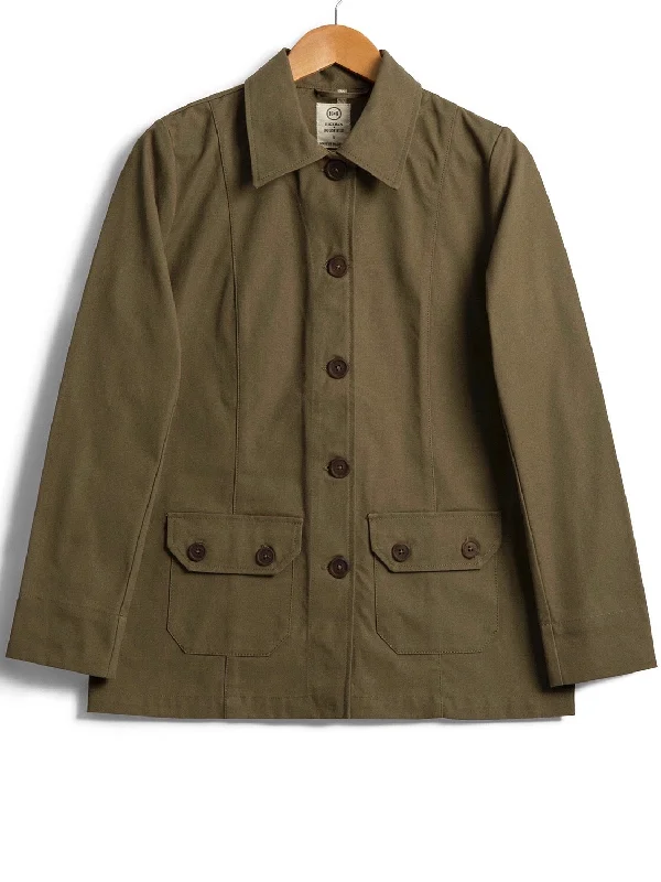Crop Safari Jacket Basic T-Shirt Crew Neck Short Sleeve