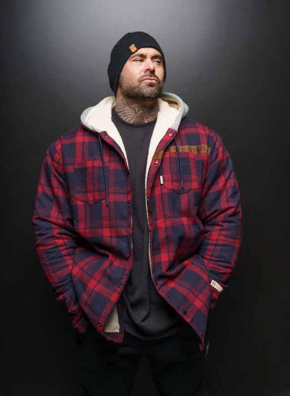 FOREVER SHERPA JACKET - RED Solid Color Striped Floral