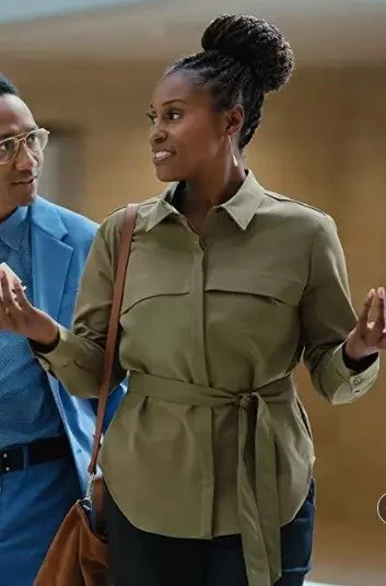 Issa Rae Roar 2022 Green Cotton Jacket Fashionable Trendy Casual