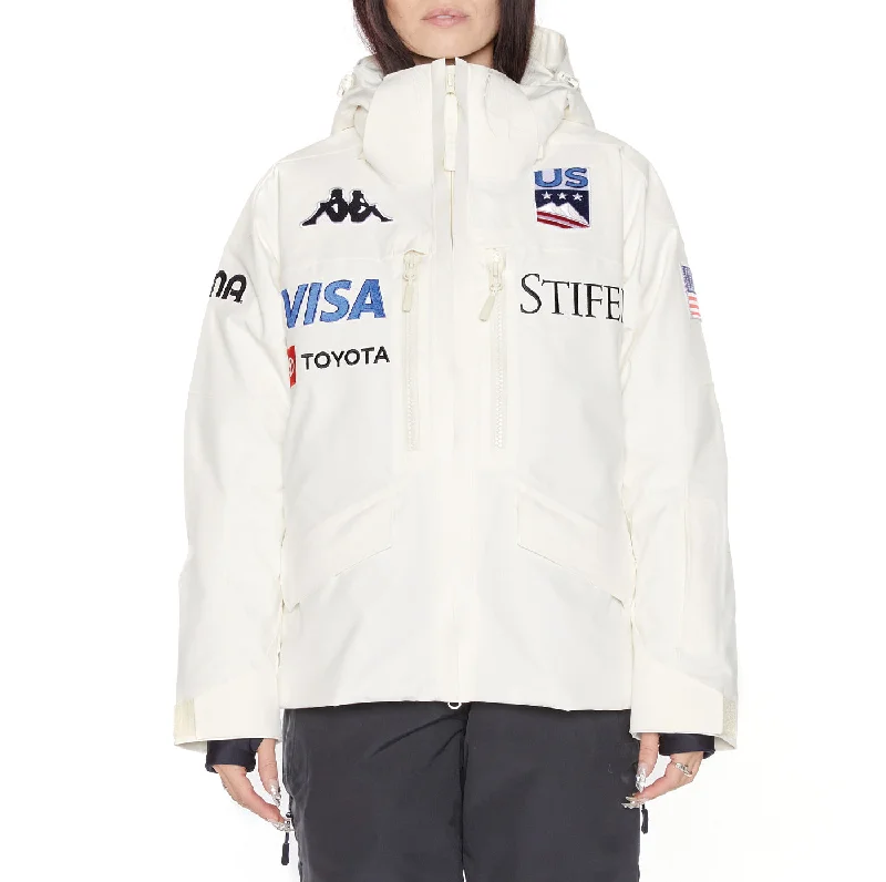 6Cento 604T US Ski Jacket - White Spandex Blend Rayon Blend Denim Blend