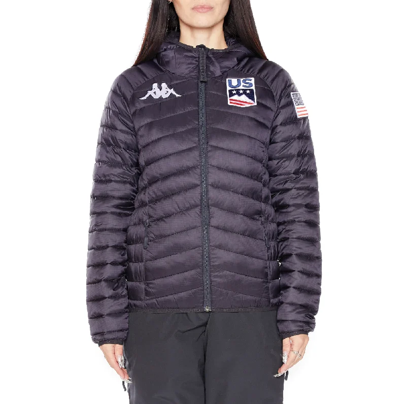 6Cento 663 US Ski Jacket - Navy Notch Collar Peter Pan Collar Cowl Neck