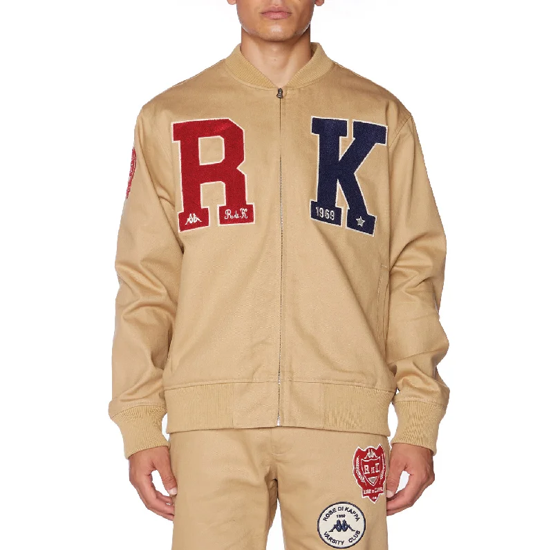 Robe Giovani Finale Varsity Jacket - Beige Cozy Warm Stylish