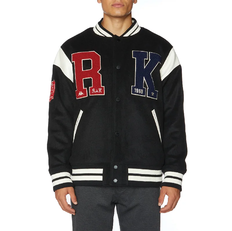 Robe Giovani Solo Varsity Jacket - Jet Black Anti-Pilling Machine Wash Handmade