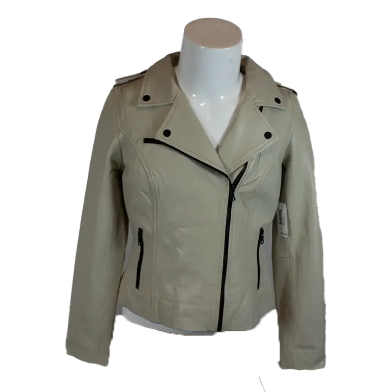 BOL Women's Leather Biker Style Jacket Sequined Glittery Shiny