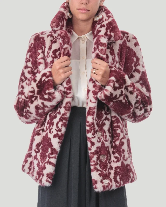 Mink Intarsia Jacket Machine Wash Dry Clean Hand Wash