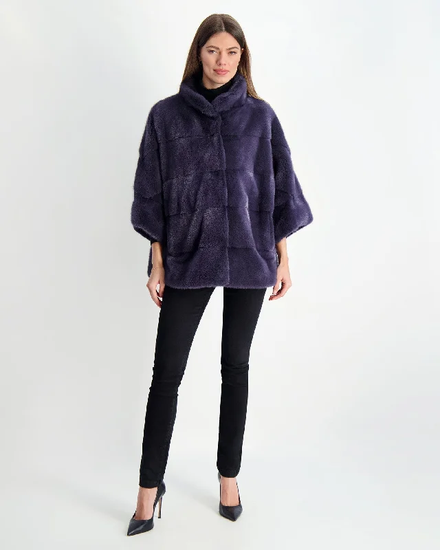 Mink Jacket Zippered Front Buttoned Front Snap Front