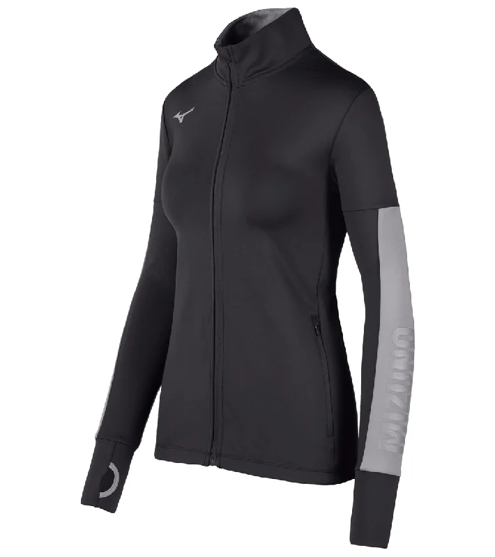 Mizuno Women's Alpha Quest Jacket Black/Shade Chenille Blend Fleece Blend Nylon Blend
