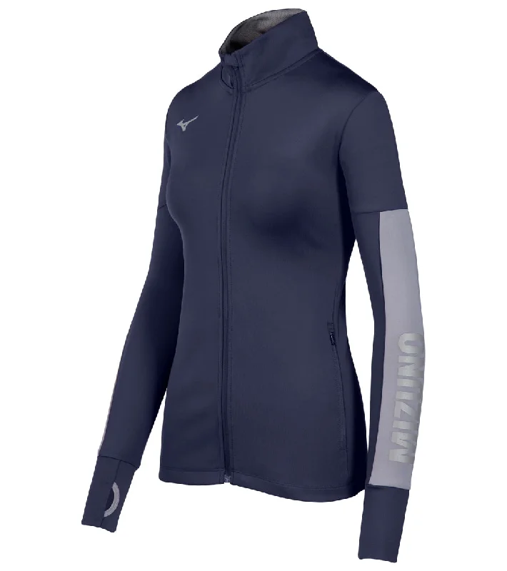 Mizuno Women's Alpha Quest Jacket Navy/Shade Iron Safe Non-Iron Wrinkle Free