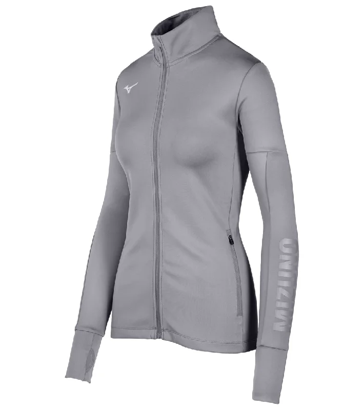Mizuno Women's Alpha Quest Jacket Quiet Shade Welt Pockets Slit Pockets