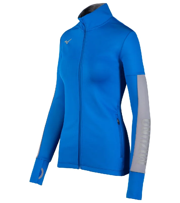 Mizuno Women's Alpha Quest Jacket Royal/Shade Ribbed Striped Patterned