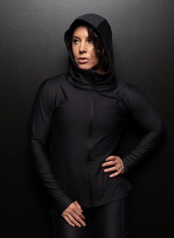NAVARAH JACKET - BLACK Knit Fabric Woven Fabric Fleece Fabric