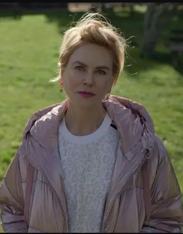 Roar 2022 Nicole Kidman Pink Puffer Jacket Polka Dot Checkered Tartan