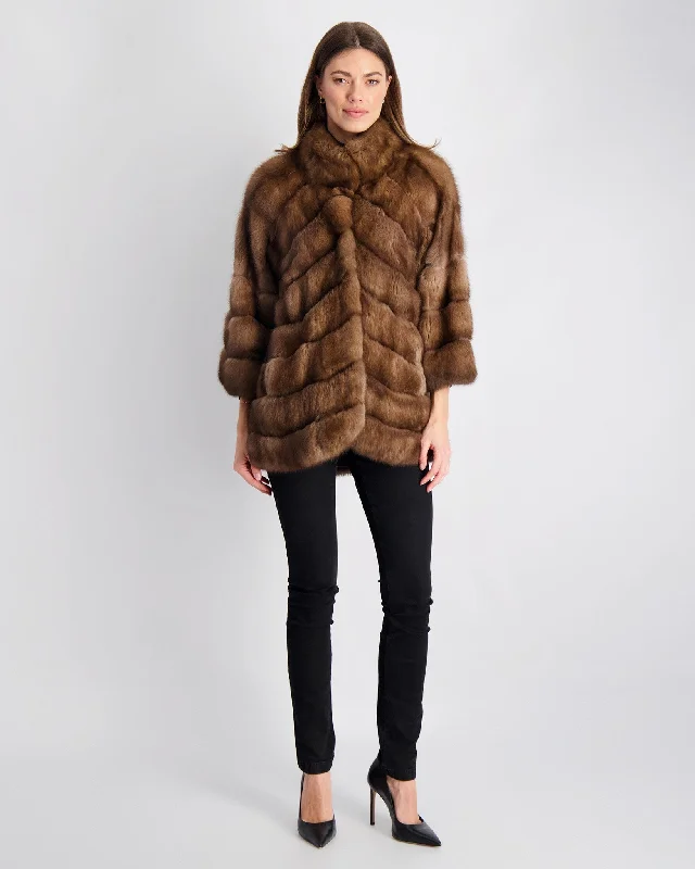 Sable Jacket Terry Blend Velvet Blend Canvas Blend