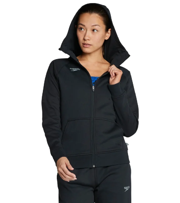 Speedo Women's Team Jacket Speedo Black Front Pockets Side Pockets Patch Pockets