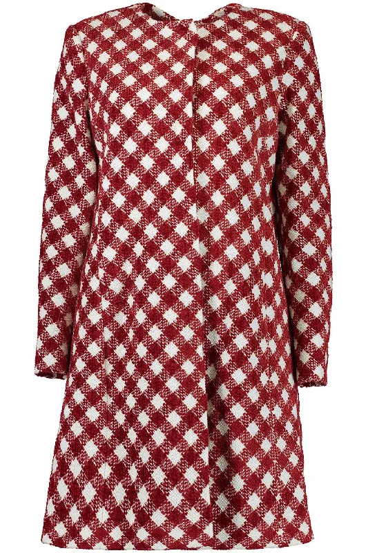 Three Quarter Sleeve Check Jacket Chenille Brocade Lace