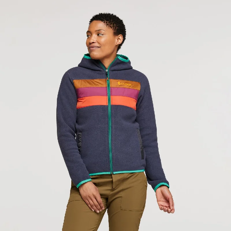 Women's Teca Fleece Hooded Half-Zip Jacket Terry Blend Velvet Blend Canvas Blend