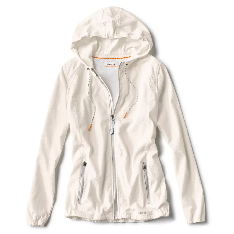 Orvis Women’s Open Air Caster Hooded Zip-Up Jacket Silk Blend Satin Velvet