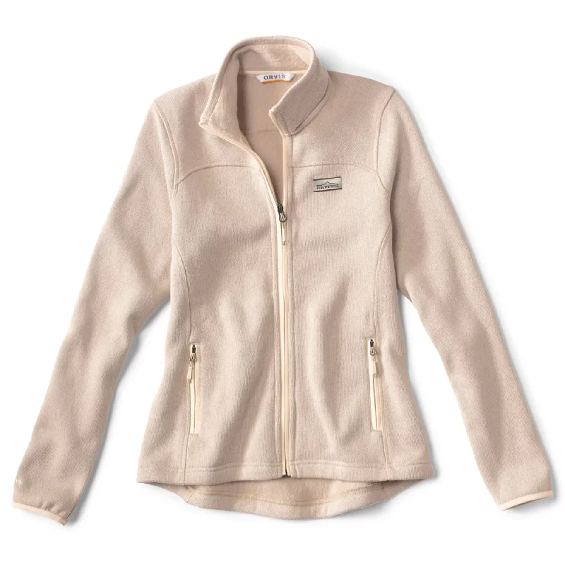 Orvis Women’s R65™ Sweater Fleece Jacket Notch Collar Peter Pan Collar Cowl Neck