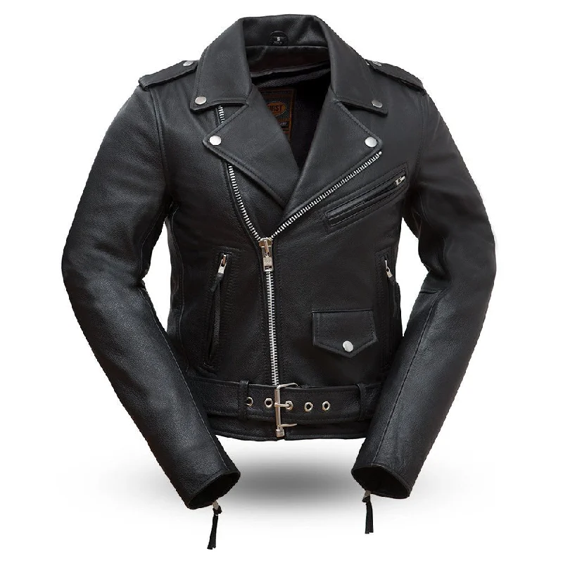 Rockstar - Women's Motorcycle Leather Jacket Embroidered Appliqued Beaded